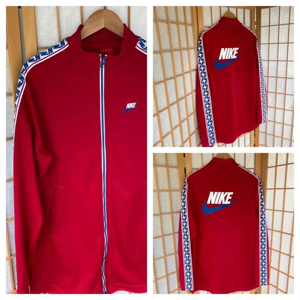 Nike Athletic Activewear Red Track Full Zip Jacket SZ M
